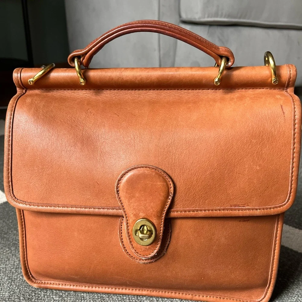 Vintage Coach Willis Tan Leather Top-Handle Bag - Picture 2 of 9